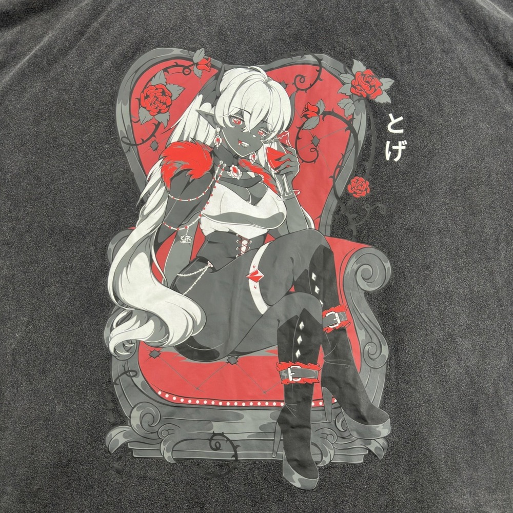 GamerSupps Rose Buds Shirt Mens 5XL Gray Gothic Vampire Graphic Blood Sucker